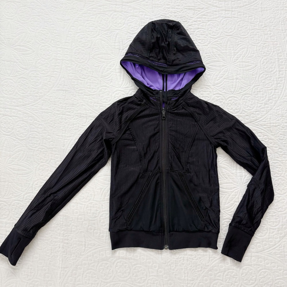 Ivivva by Lululemon Girls' Reversible Warm‎ Up Jacket, Purple / Black